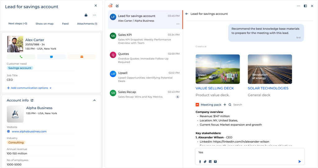 Creatio an agentic CRM & workflow platform with no-code and AI at its core