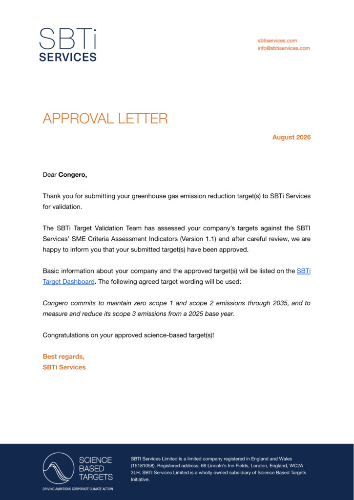Congero - SME Approval Letter